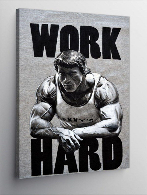Kanvas Tablo Work Hard Gym Temalı