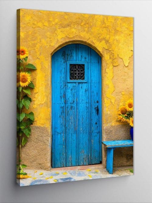 Kanvas Tablo Göldeki Ahşap Ev Ve Sandal