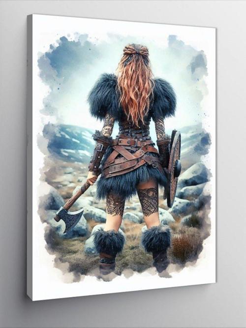 Kanvas Tablo Savaşçı Vikingli Kadın