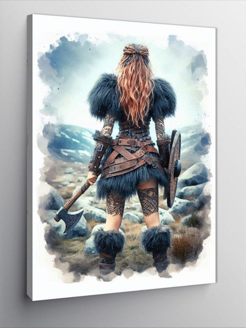 Kanvas Tablo Savaşçı Vikingli Kadın