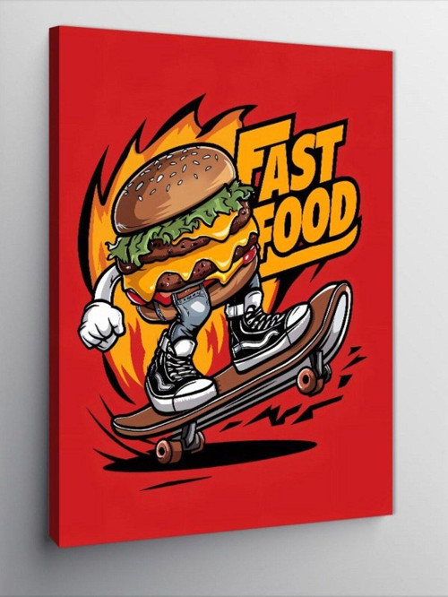 Kanvas Tablo Fast Food Hamburger