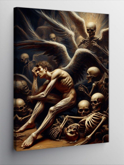 Kanvas Tablo Melek Ve İskeletler