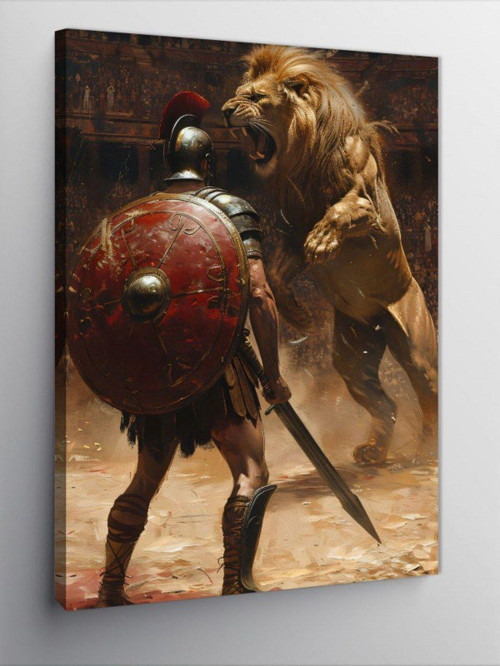 Kanvas Tablo Arenadaki Aslan