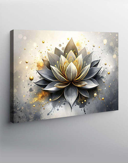 Kanvas Tablo Beyaz Fon Lotus Çiçeği