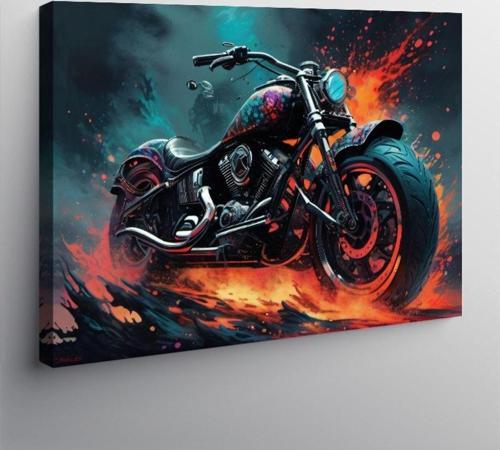 Kanvas Tablo Chopper Motorsiklet