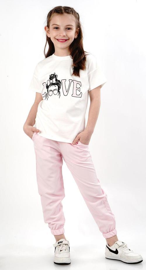 Kız Çocuk  Barbie   Baskılı Bisiklet Yaka 7/14 Yaş Garson Boy Eşofman Takımı