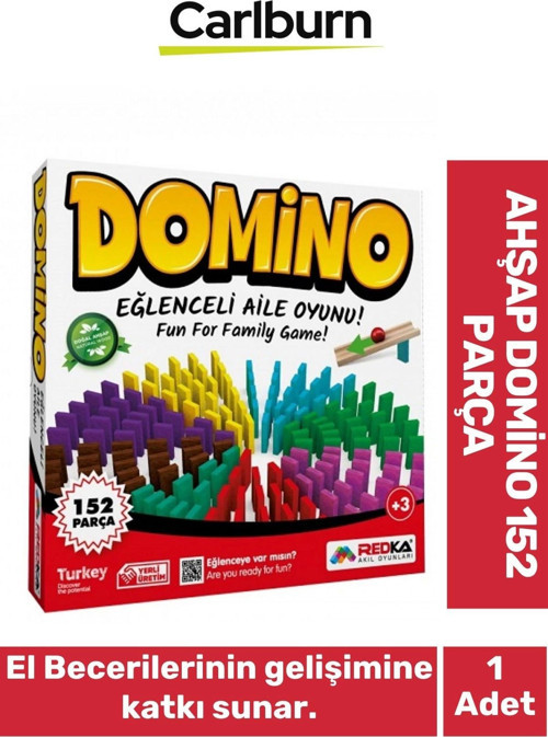 El Becerileri Dikkat Geliştiren Öğretici Eğitici 9 Renkli Ahşap Domino 152 Parça Oyun