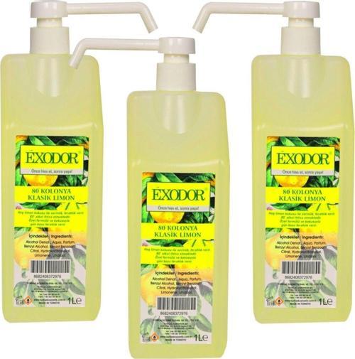 Klasik Limon Kolonyası 1000 Ml Pompalı 3 Lü