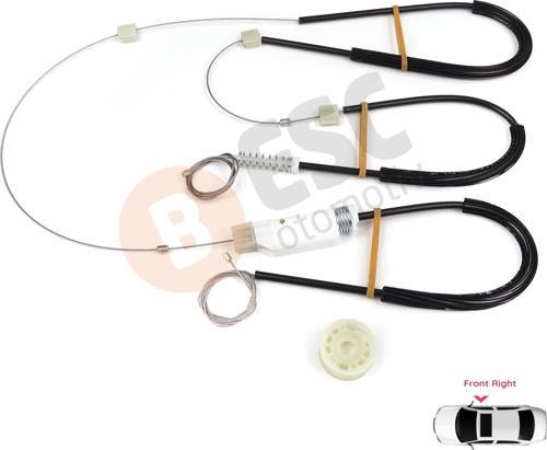 VW CC Passat CC 357 358 2008-2017 4-Kapı  3C8837462 İçin Ön Sağ Kapı Cam Kriko Tamir Seti