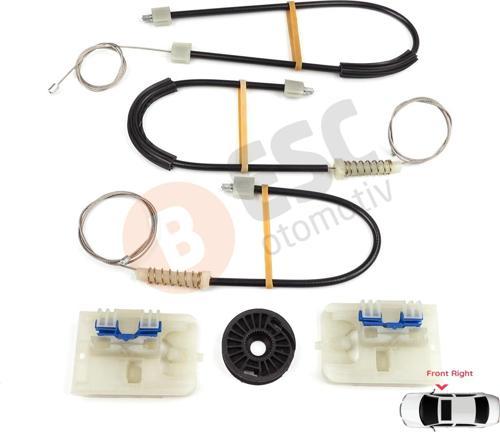 VW Passat B8 3G CB Magotan B8L 3G0837462 İçin Ön Sağ Kapı Cam Kriko Tamir Seti