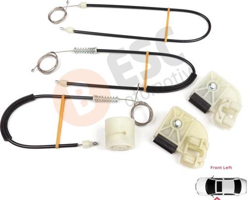 VW Transporter T5 T6 Caravelle Multivan 2003-2024 7H0837753 İçin Ön Sol Kapı Cam Kriko Tamir Seti