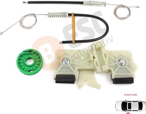 Ford Fiesta MK5 JH JD BE256 2001-2008 4/5 Kapı 2S61A23201 İçin Ön Sol Kapı Cam Kriko Tamir Seti	