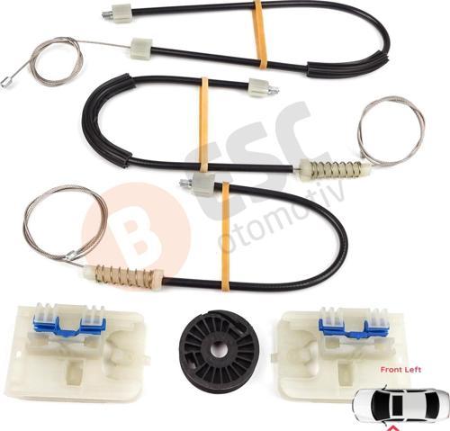 VW Passat B8 3G CB Magotan B8L 3G0837461 İçin Ön Sol Kapı Cam Kriko Tamir Seti	