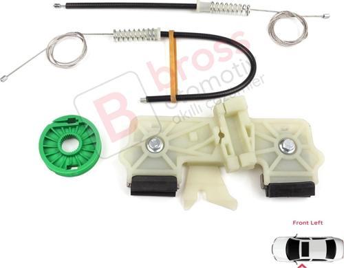 Ford Fiesta MK5 JH JD BE256 2001-2008 4/5 Kapı 2S61A23201 İçin Ön Sol Kapı Cam Kriko Tamir Seti	