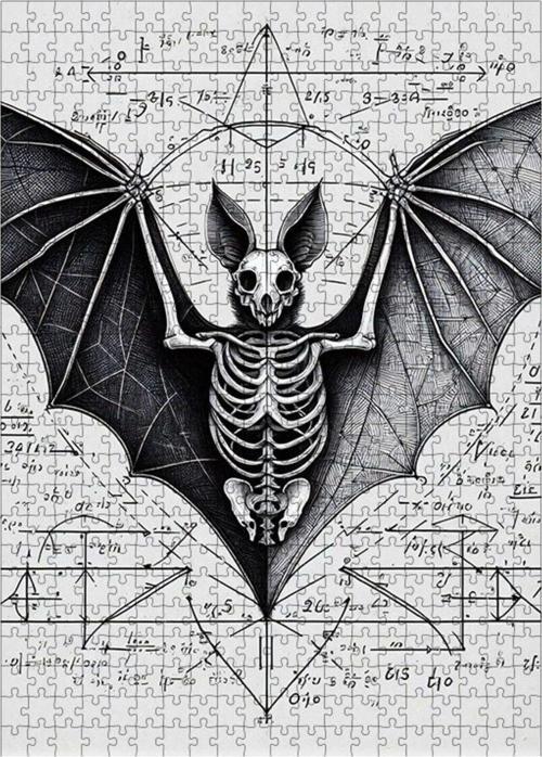 Ahşap Mdf Puzzle Yapboz Yarasa Anatomisi 500 Parça 50*70 Cm