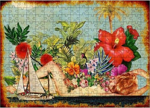 Ahşap Mdf Puzzle Yapboz Issız Adada Tatil 255 Parça 35*50 Cm