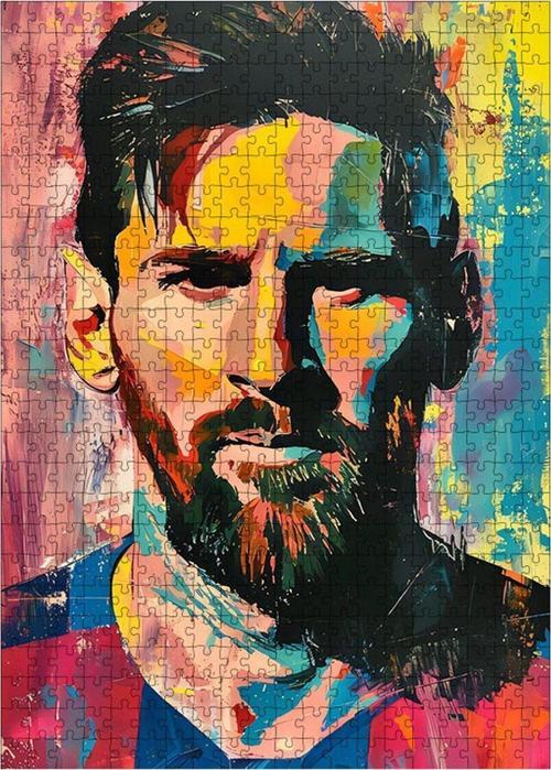 Ahşap Mdf Puzzle Yapboz Lionel Messi Futbolcu 500 Parça 50*70 Cm