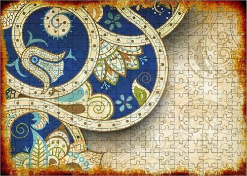 Ahşap Mdf Puzzle Yapboz Türk Çini Sanatı 255 Parça 35*50 Cm