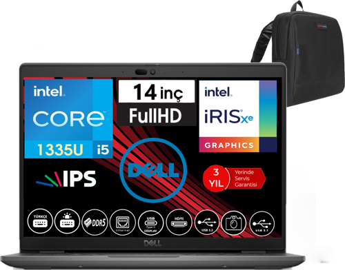 Latitude 3450 Intel Core I5 1335U 96GB Ddr5 4tb SSD 14" Fhd IPS Freedos Taşınabilir Bilgisayar WN012L54501425 + Zetta Çanta