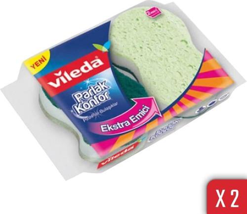 2 Paket 2 li Parlak Konfor Oluklu Bulaşık Süngeri
