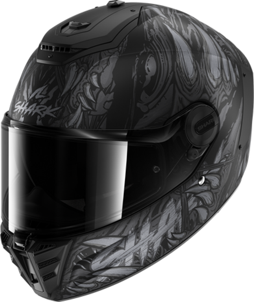 0331 SHARK SPARTAN RS SHAYTAN MAT KAPALI KASK SİYAH DÖVMELİ