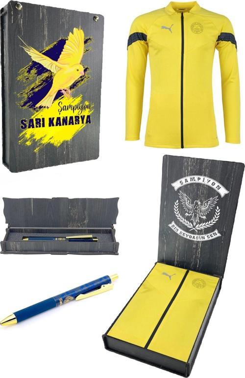 Orijinal Tam Fermuar A Takım Sweat + Kalem Set Ahşap Kutulu