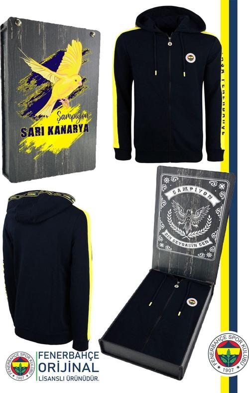 Orijinal Lisanslı Kapüşonlu Tam Fermuar Spor Sweat Ahşap Kutulu