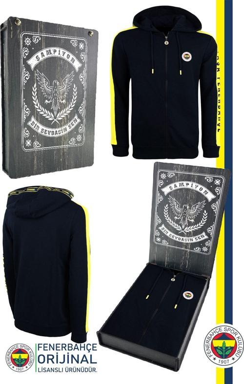 Orijinal Lisanslı Kapüşonlu Tam Fermuar Spor Sweat Hediyelik Ahşap Kutulu