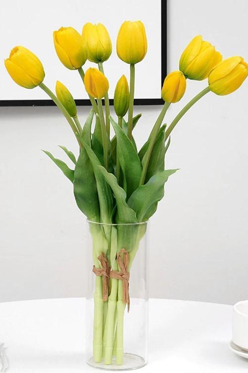 Silindir Cam Vazo Dekoratif Büyük Boy 25 Cm