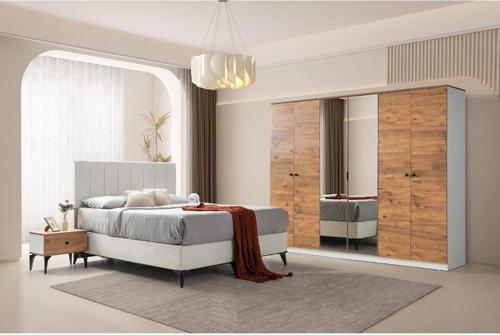 Avm 24 Likya Yatak Odası Takımı %100 Mdf - Solid Bazalı - Ceviz