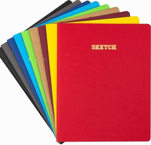 13x21 Renkli Kapak 100gr Dikişli Çizim Defteri