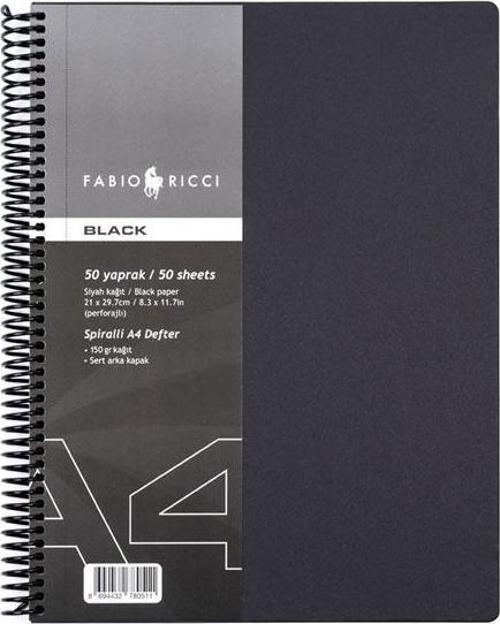 Black Spiralli A4 50 Yp Çizim Defteri