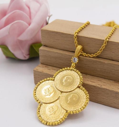 22 Ayar Altın Kolye Dört Çeyrekli Altın Kolye SETLKKLY1074