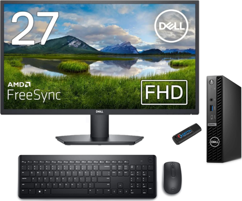 Pc Optıplex 7020MFF Intel Core İ7-14700T 8gb Ddr5 512GB SSD Ubuntu 27" Fullhd Mon. Mini Masaüstü Bilgisayar CN014O7020MFF02 + Zetta USB Bellek