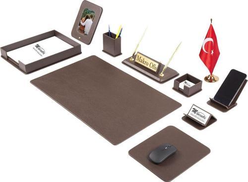 Dora Sümen Takımı 12 parça Kahverengi Masa Bayraklı