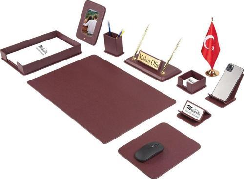 Dora Sümen Takımı 12 parça Bordo Masa Bayraklı
