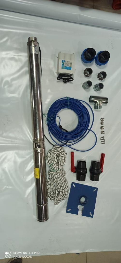 Impo Sk 415/15 5,5HP Krom Başlıklı  45 MT Yassı Kablolu ve  90 mt Halatlı Çift Vanalı Akıtma Başlıklı Trifaze Takım Dalg