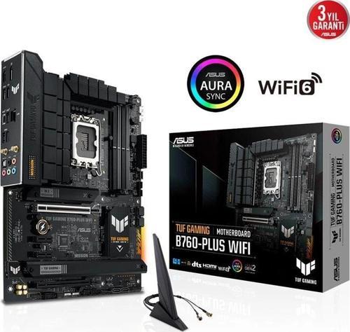 Tuf Gaming B760-plus Wıfı Ddr5 7200mhz 1xhdmı 1xdp 3xm.2 Usb 3.2 Atx 1700p (13. Ve 12.