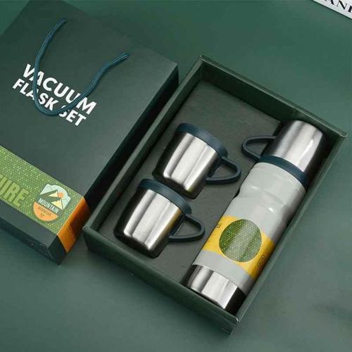 Çelik 3lü Termos Seti 680 ml Beyaz Kap-290