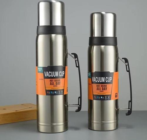 Çift Katlı Paslanmaz Çelik Kulplu Termos 1200 ml Gümüş KAP-284