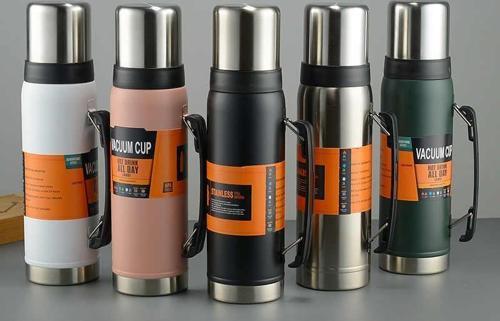 Çift Katlı Paslanmaz Çelik Kulplu Termos 1200 ml Yeşil KAP-284