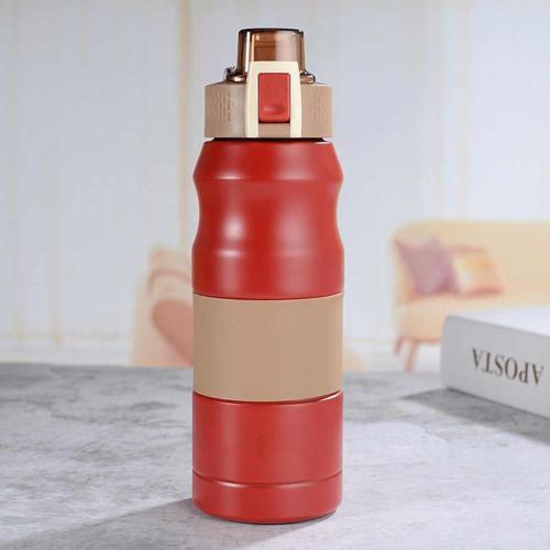 Çift Katlı Paslanmaz Çelik Termos Matara 380 ML Kırmızı Kap-285