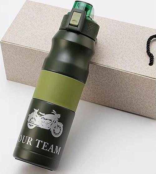 Çift Katlı Paslanmaz Çelik Termos Matara 380 ML Koyu Yeşil Kap-285