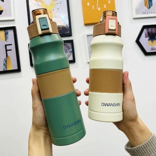 Çift Katlı Paslanmaz Çelik Termos Matara 380 ML Turkuaz Kap-285