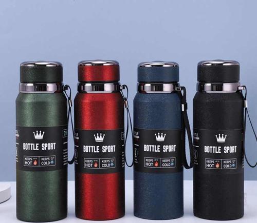 Modern Paslanmaz Çelik Termos Siyah 1 Litre Kap-293