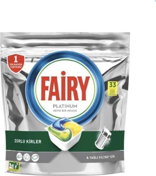 Platınum Bulaşık Makinesi Deterjanı Kapsülü Hepsi Bir Arada Limon Kokulu 33'Lü 492 G