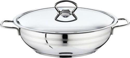 Bestinox 34x12 cm Flanşlı Kulp Çelik Kapaklı Çelik Kısa Tencere-10 Litre