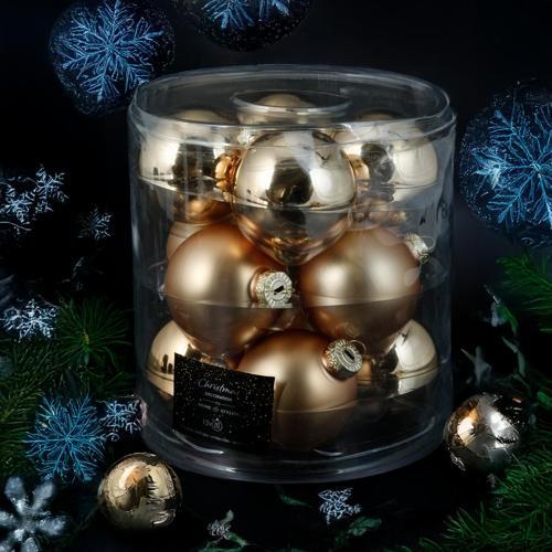 New Year 12 Parça Yılbaşı Topu Gold 60 mm