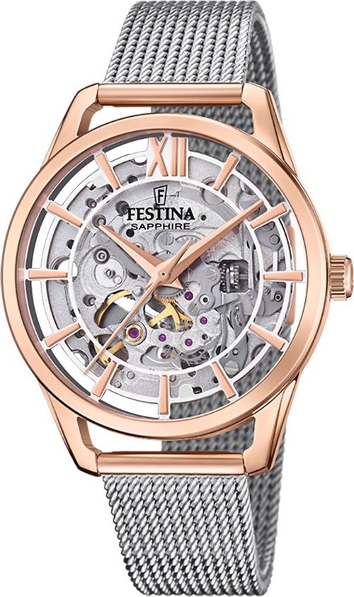 FESTINA F20628/1 AUTOMATIC SKELETON SAPPHIRE KADIN KOL SAATİ