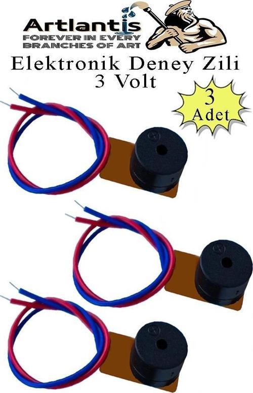 Elektronik Deney Zili 3 Adet Deney Proje Tasarım Zili 3 Volt Alarm Sinyal Zili Haparlör Mini Zil